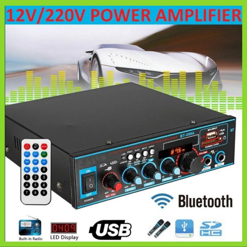 Amplifier Bluetooth Usb Stereo 2 Channel 800 Watt Black - 3R