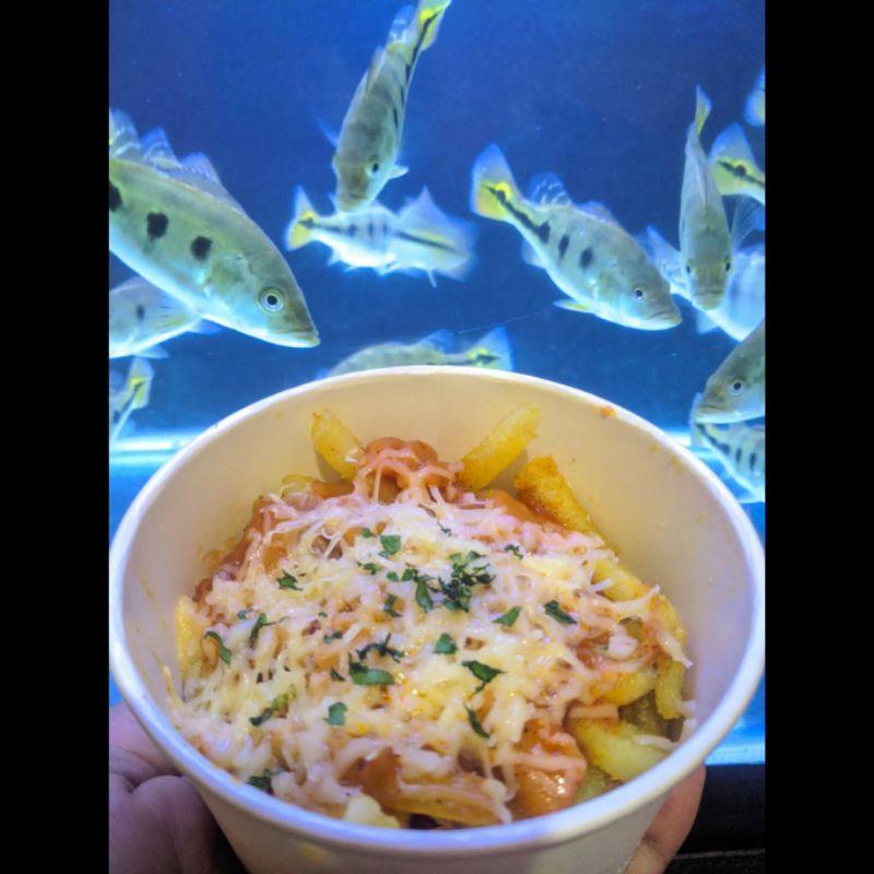 

kentang goreng panggang saus spaghetti