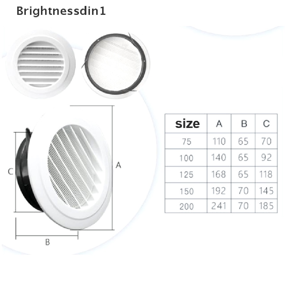 1 In 1 Ventilasi Udara Dinding Bahan Plastik Bentuk Bulat