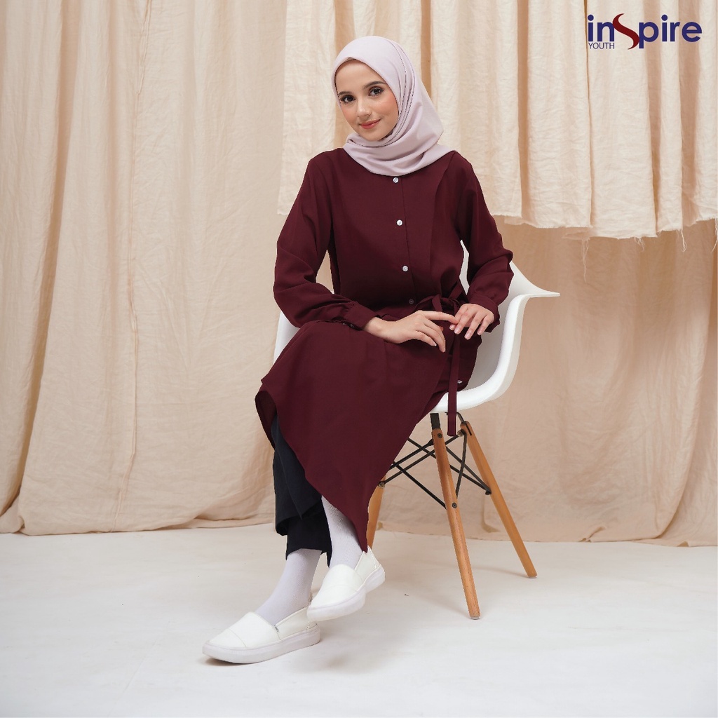 Inspire Tunik ITU 71 Atasan Polos Bahan Premium Crepe Kemeja Kuliah Modern Terbaru