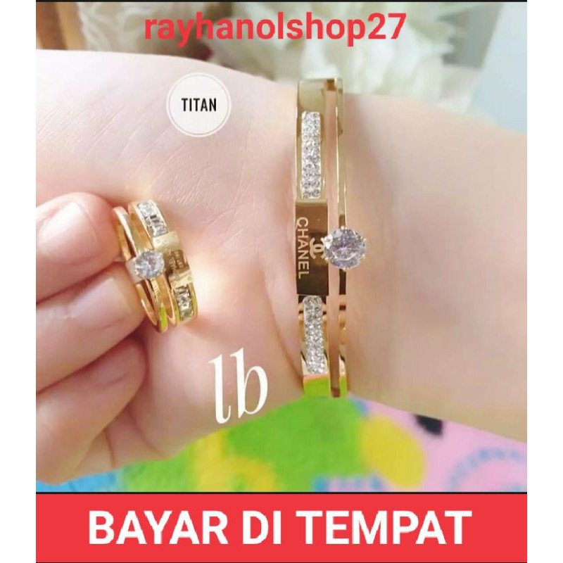 PERHIASAN WANITA TITANIUM MODEL JUN2488 ANTI KARAT