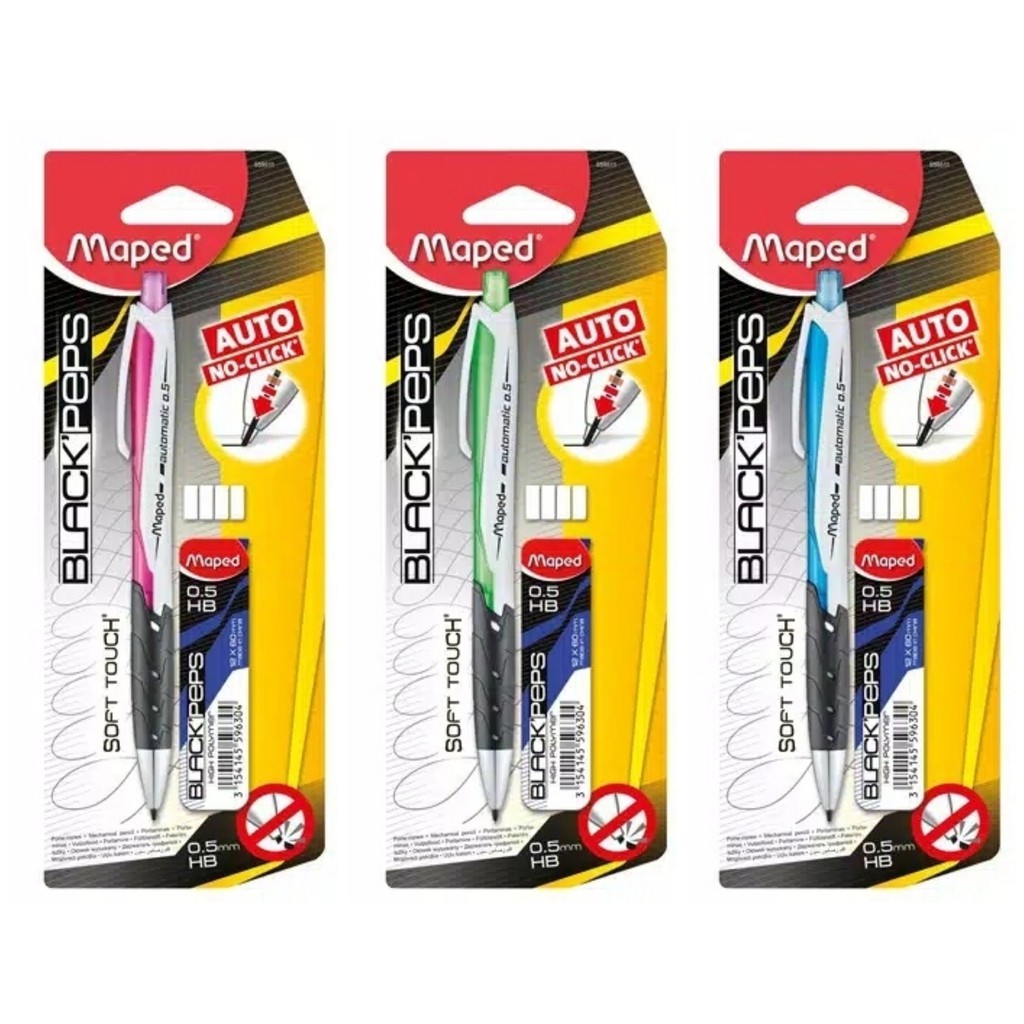 

Pensil Mekanik 0.5 Maped Black Peps Automatic + Refill