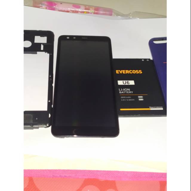 LCD + FRAME + TUTUP + BATERAI Evercoss xtream 1 Plus U6 (tanpa mesin)