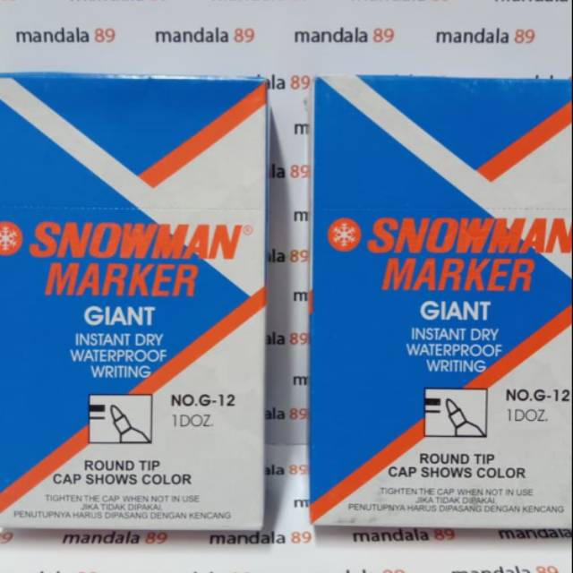 

Spidol Permanent Marker merk Snowman G.12 @12 pcs
