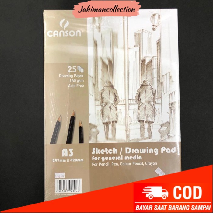 

✨ BISA COD ✨ Canson Drawing Sketch Pad A3 160gr 25 lembar