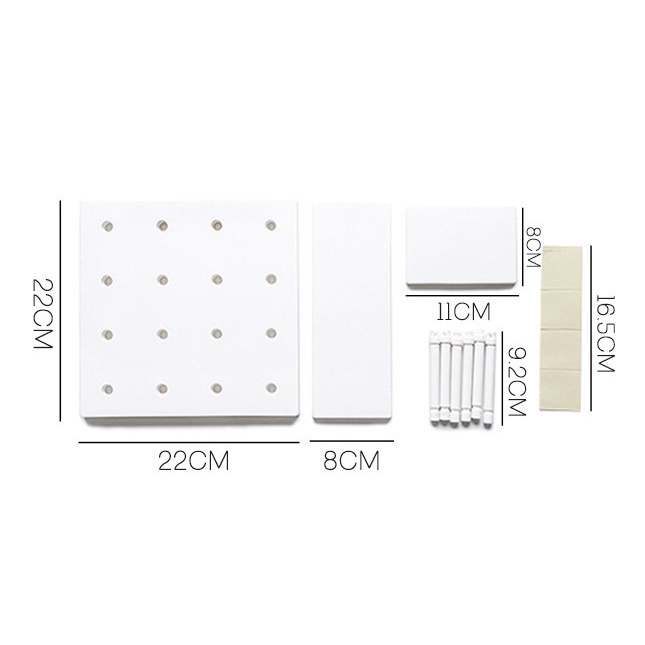 Pegboard Papan Berlubang Hole Board Rak Tempel Rak Dapur Kamar Mandi Ruangan Tamu Astetik