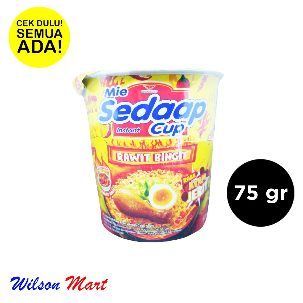 

MIE SEDAAP CUP INSTANT RAWIT BINGIT RASA AYAM JERIT 75 GRAM