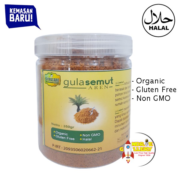 

Gula Semut Aren Asli Kristal Palm Sugar Serbuk Pemanis Alami Halal