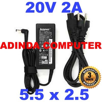 Adaptor Charger Lenovo 20V 2.00A 5.5 x 2.5 MM