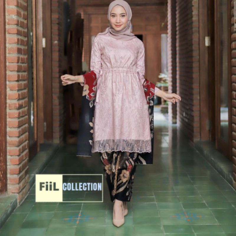 Batik Brokat Couple Kebaya Modern, Kebaya Tunangan Kebaya Lamaran, Kebaya Wisuda, Kebaya Kondangan-1