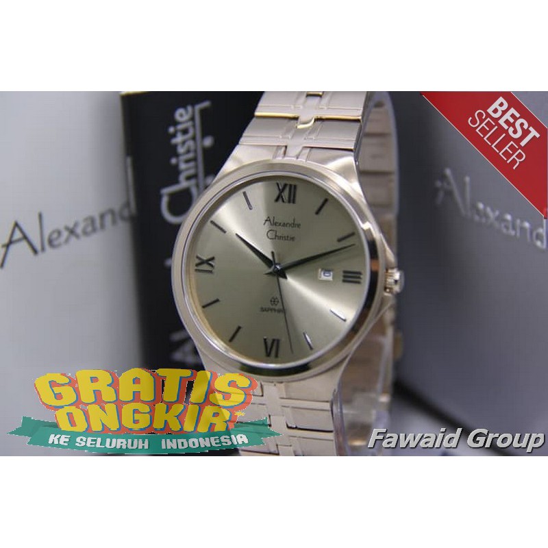 Best Seller Jam tangan Pria ALEXANDRE CHRISTIE AC 8541 PRIA KACA SAPPHIRE FULL ROSEGOLD ORIGINAL