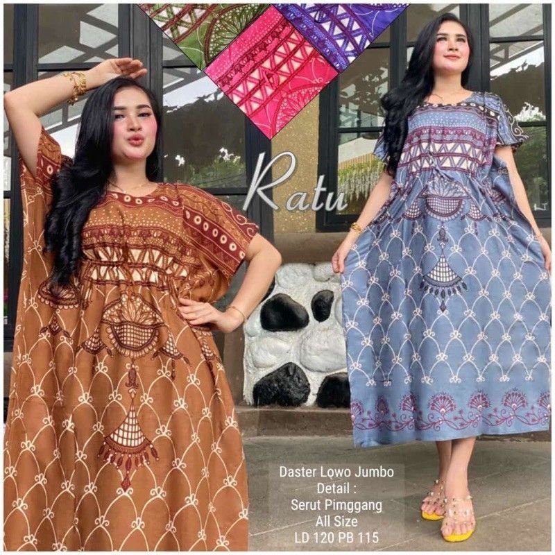 DASTER LOWO JUMBO RATU KELELAWAR BAHAN RAYON BATIK PEKALONGAN MURAH ADEM DIPAKAI LD 120