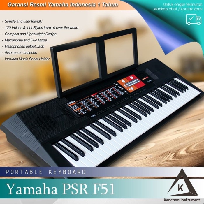 Keyboard Yamaha PSR F51 PSRF51 PSR-F51 Resmi - untuk pemula
