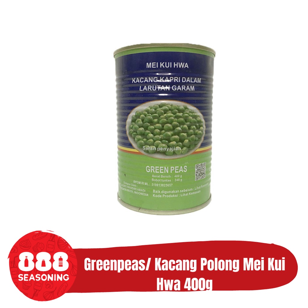 

GREENPEAS/ KACANG POLONG/ KACANG KAPRI KALENG MEI KUI HWA 425g