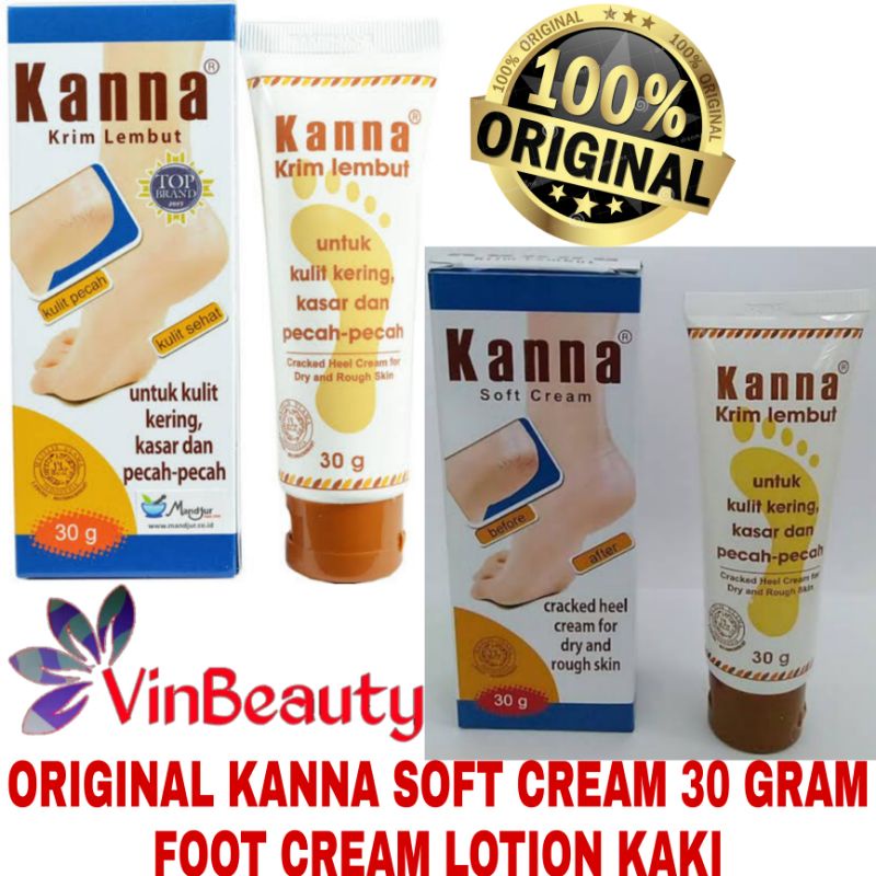 ORIGINAL KANNA SOFT CREAM 30 GRAM / FOOT LOTION KRIM KAKI KULIT 30 GR