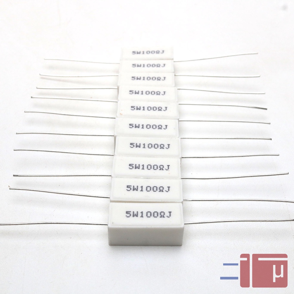 Resistor Kapur 100R 100 Ohm 5W Taiwan Kaki Tembaga