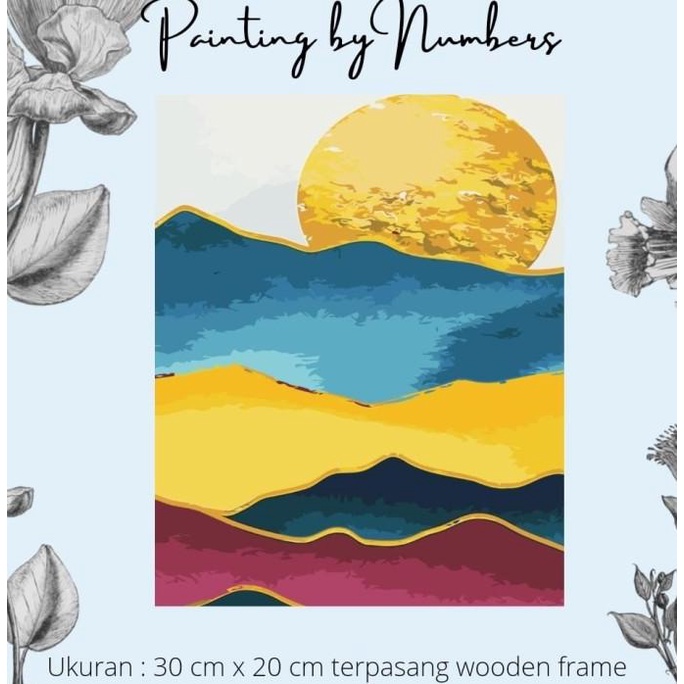 

DIY painting by number 30x20cm kerajinan tangan - BLUE