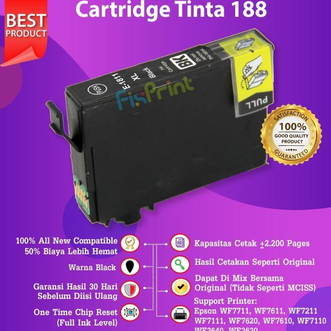 Cartridge Tinta Epson T188 188 Compatible Wf7711 Wf7611 Wf7610 Wf7612