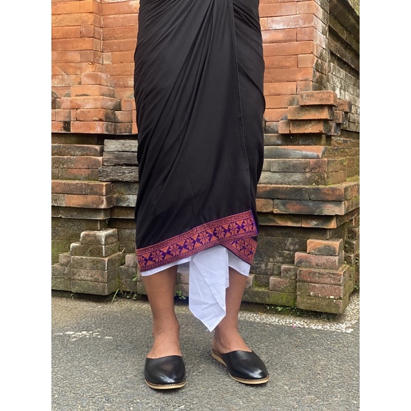 SAPUTAN KATUN HITAM POLOS BUSANA BALI