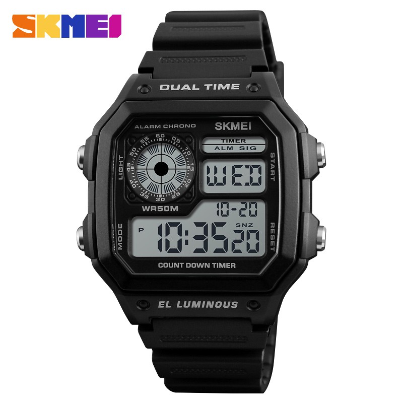 SKMEI 1299 Jam Tangan Pria Digital Dual Time Anti Air WK-SBY