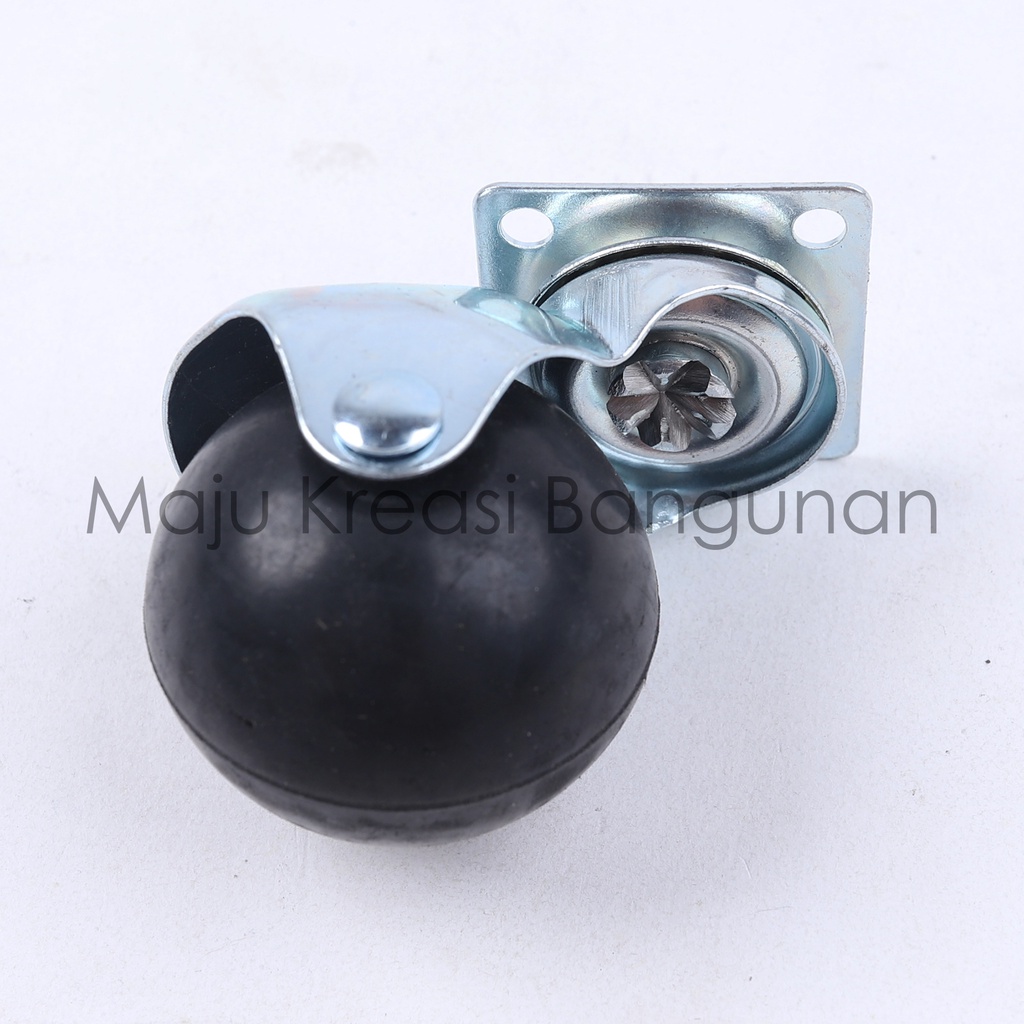 Roda Caster Karet Bulat Hidup 2 Inch Inci Castor Putar Plastik 2Inch 2Inci Etalase Troli Trolley Kastor Hitam