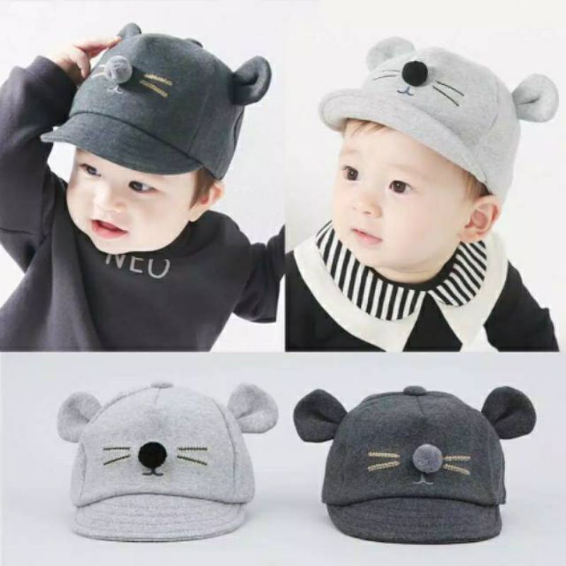 TOPI ANAK UNISEX model kucing - baseball