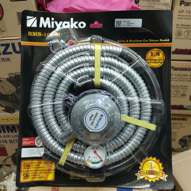 Selang gas paket Regulator Miyako RMS-106 M / Regulator paket gas Miyako RMS 106M