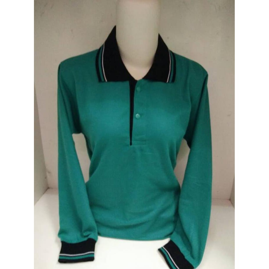 Polo Shirt Panjang Hijau Tosca | Polo Shirt | UNISEX | Kaos Cewek