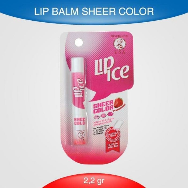 LIP ICE SHEER COLOR STRAWBERRY | COKLAT | NATURAL 2,2 GR ~ ORIGINAL 100%