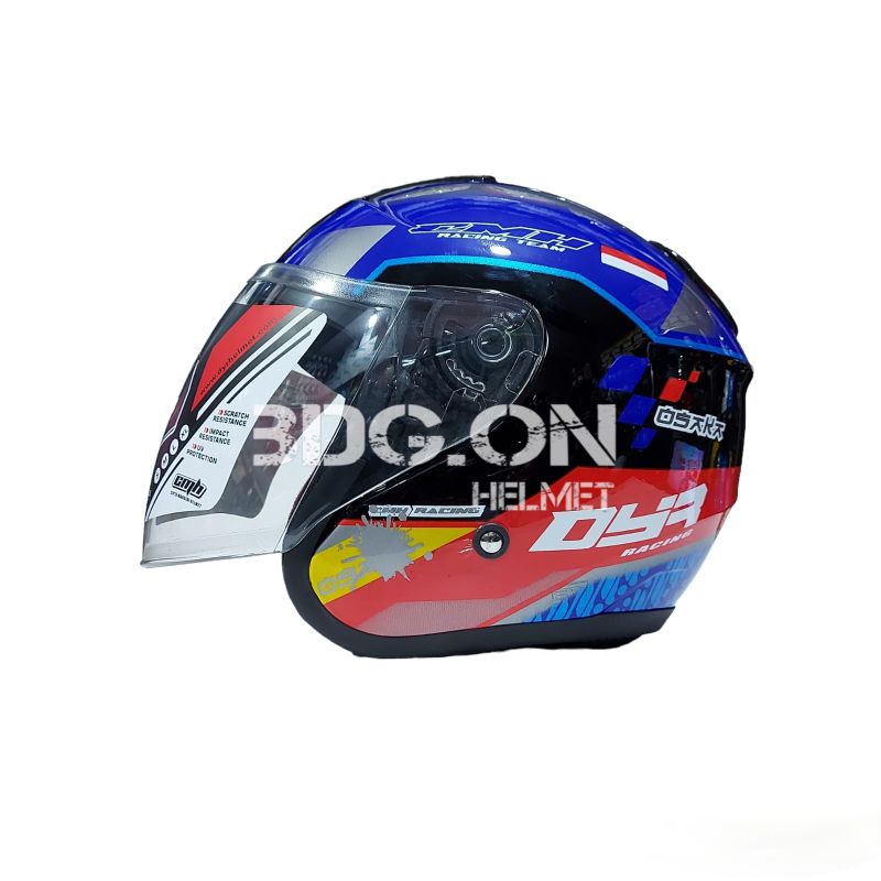 Helm DYR OSAKA KYOTO Motif MANDALIKA Hitam Gloss