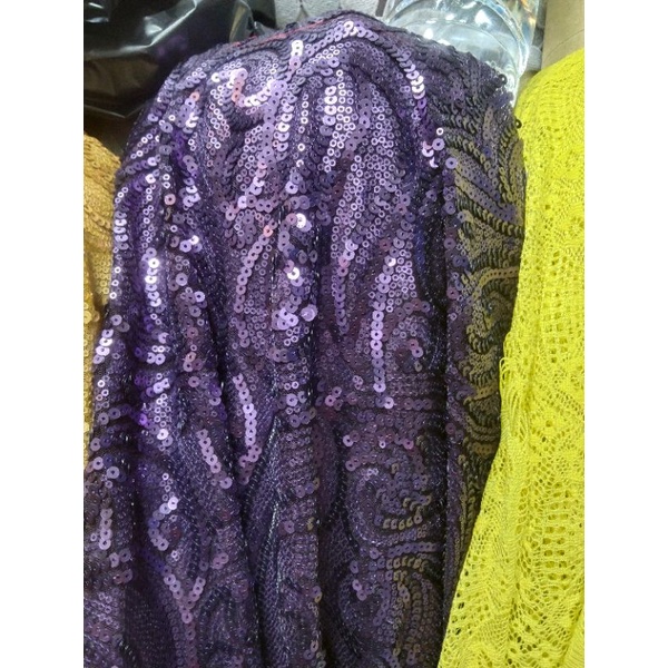 kain/bahan sequin payet keong