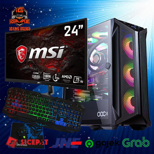 PC GAMING LENGKAP MONITOR 24 CORE i7 12700F/RTX 3060 Ti/16GB TOP