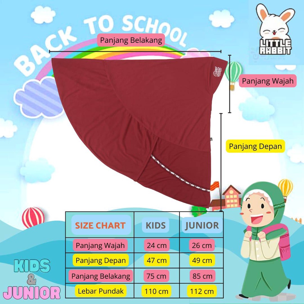 Kerudung sekolah Littlerabbit Back to school