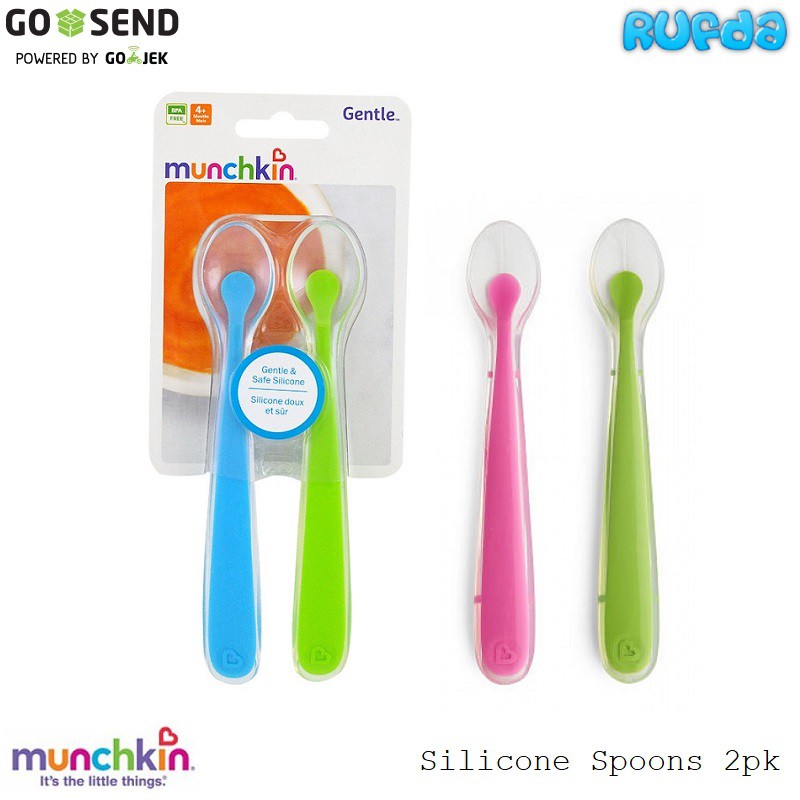 Munchkin Sendok Silikon Silicone Spoons Isi 2pcs