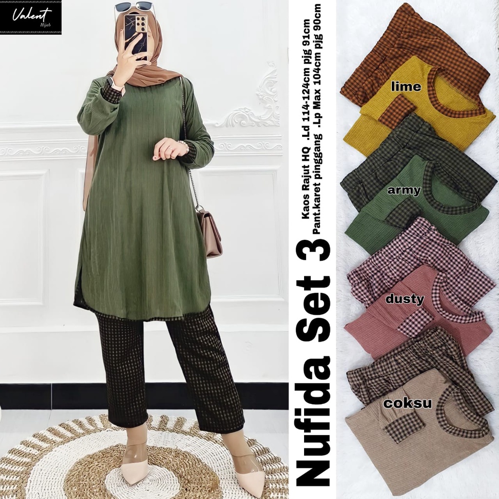 New Pakaian Baju   Wanita NUFIDA SET 3 By VALENT 7/6