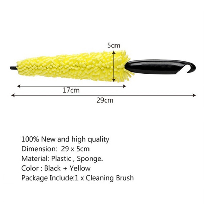 {LUCKID}Car Wheel Brush Plastic Handle Cleaning Brush Wheel Rims Tire Washing Brush