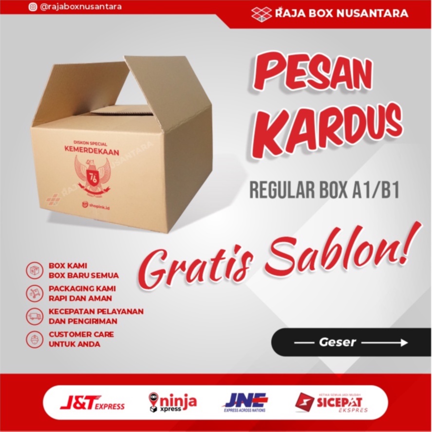 

Kardus Packing Custom Size Free Sablon