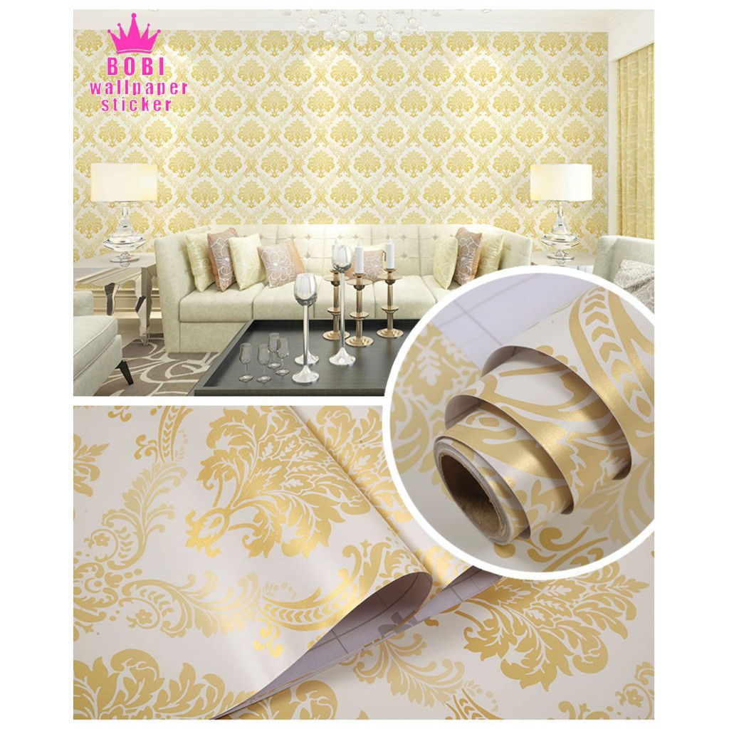 Wallpaper Sticker Motif Batik Kuning - 5240 / Wallpaper Sticker Termurah