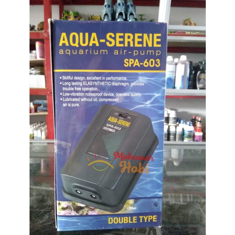 Pompa Udara Aerator 2 Lubang ATMAN SPA-603 Aquarium Air Pump SPA603