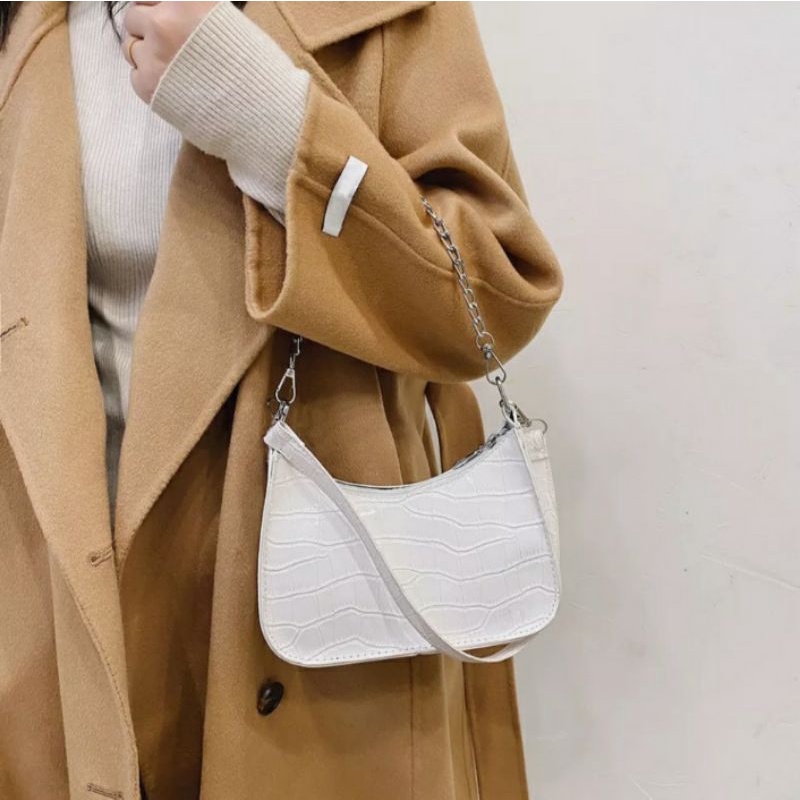 dem_sare - GDS011 AMIRA Tas Wanita Shoulder Bag Tas Selempang Bahu Wanita tali Rantai Motif Croco