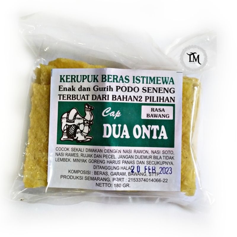 

KERUPUK BERAS DUA ONTA KARAK MENTAH KERUPUK GENDAR RASA BAWANG 180 GRAM