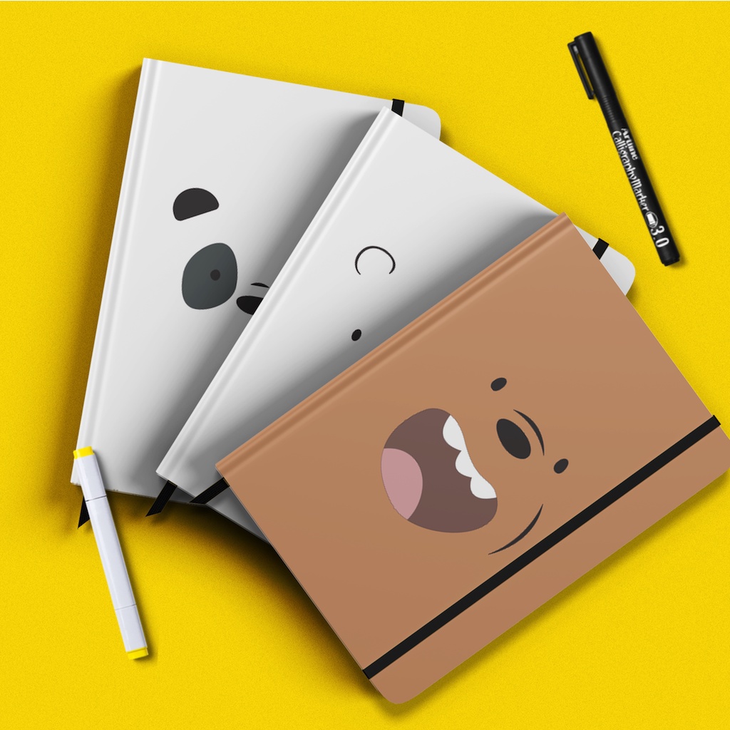 

Notebook Buku We Bare Bears Note Book Buku Catatan Lucu | Ukuran A5 Kertas Polos Dotted Grid Notebook Planner cover We Bare Bears