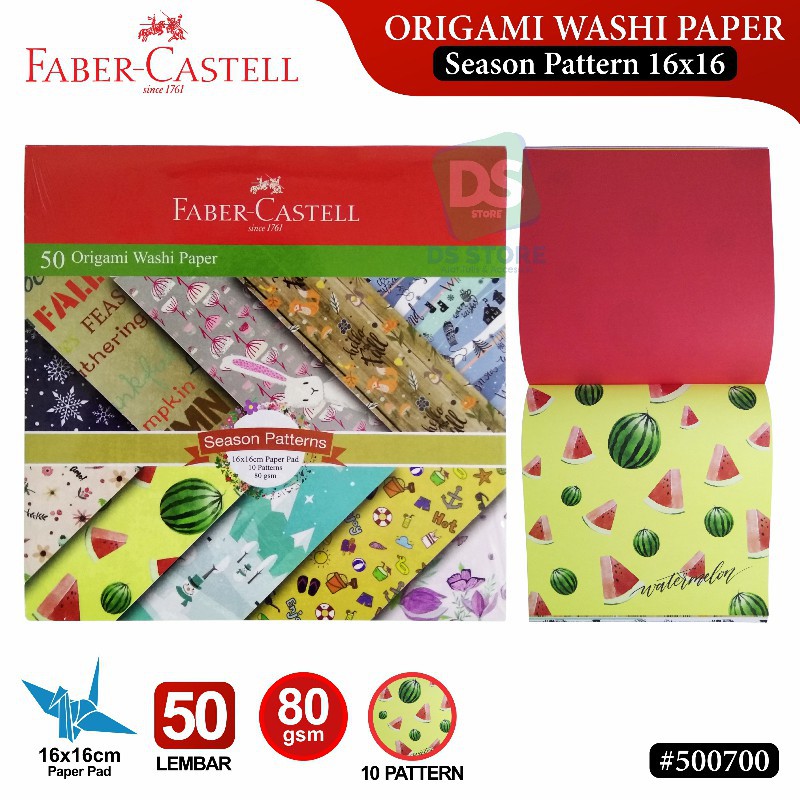 Jual KERTAS ORIGAMI WASHI SEASON PATTERN 16x16cm/FABER CASTELL Shopee