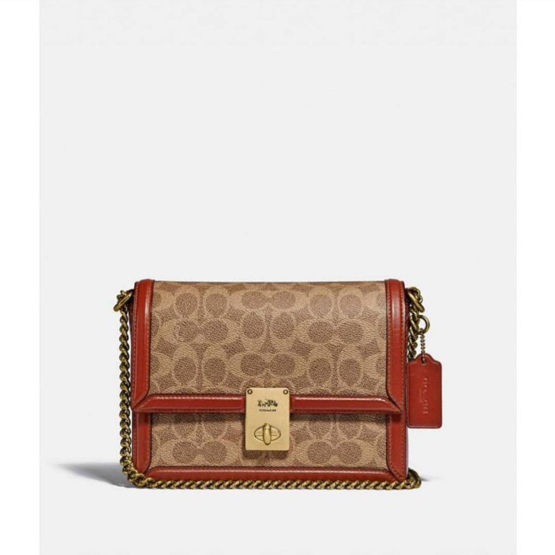 Tas Coach Hutton Shoulder Bag Signature Tan Rust Original