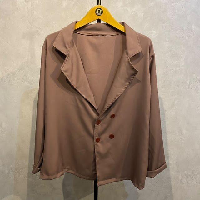CLARETTA BLAZER LAYER OVERSIZE OUTWEAR LORI CARDY (IC)-MOCCA