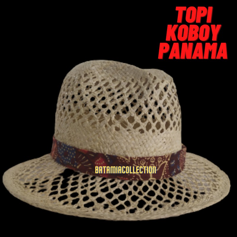 Topi Anyaman Pandan Mendong Koboy Laki Laki Topi Pantai Pria Motif Keranjang