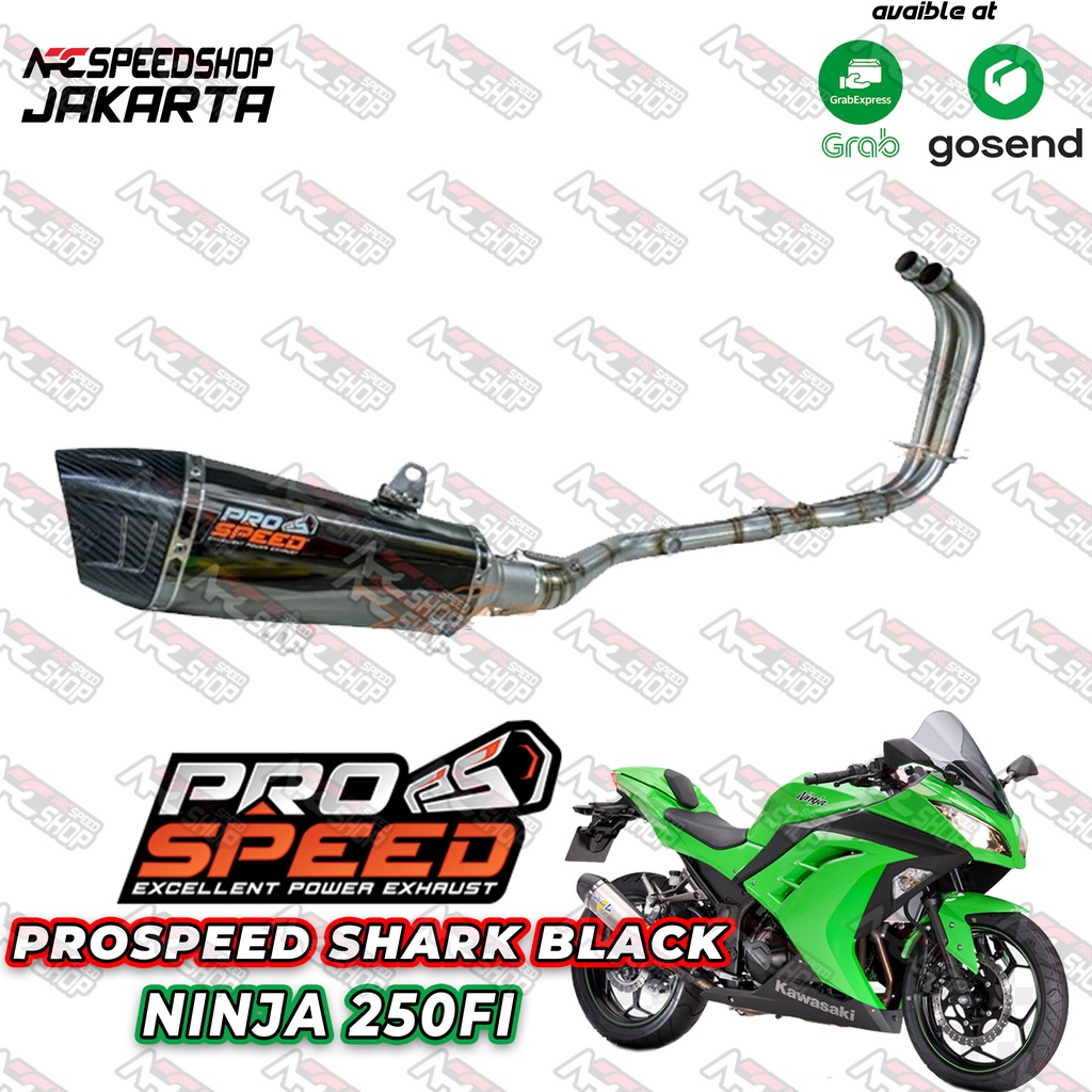 Knalpot Prospeed Shark Black New Kawasaki Ninja 250fi Old Prospeed