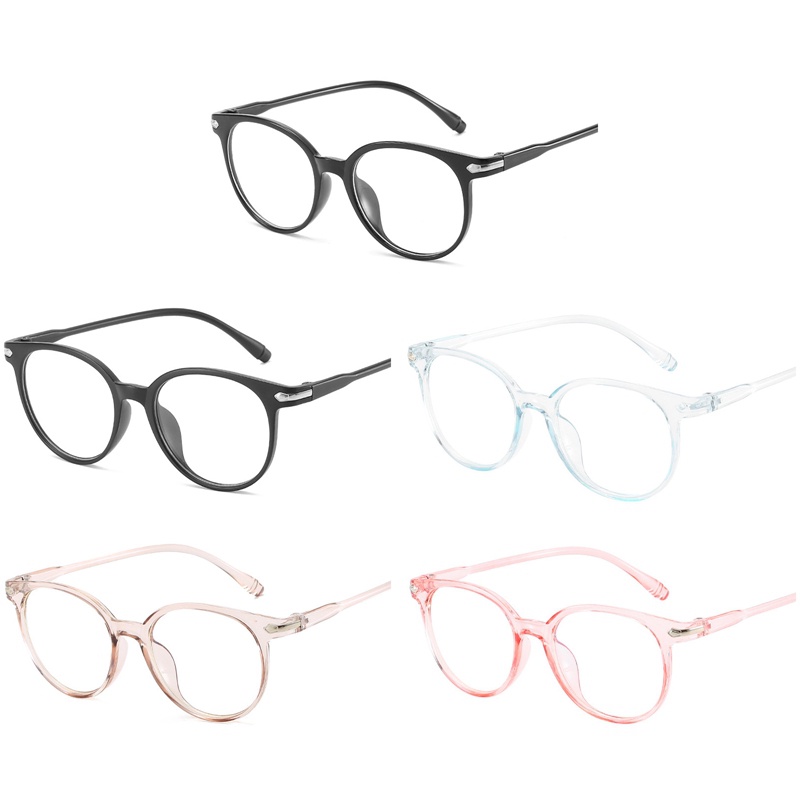 Kacamata Vintage Frame Bulat Bahan PC Transparan Polos