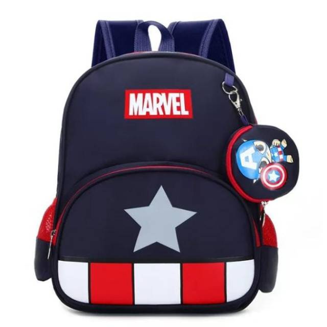 READY TAS LUCU KARAKTER MARVEL SPIDERMAN CAPTAIN AMERICA LUCU TAS ANAK SEKOLAH PAUD TK SD KADO HADIAH RANSEL