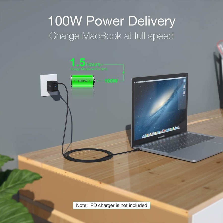 Cable Type-c to usb-c choetech data sync-charge 1.8m 100w 5a fast charging xcc-1002